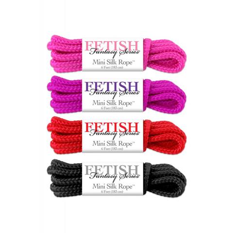 Corde bondage mini silk rope fetish fantasy series - couleur : rose pas cher