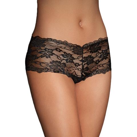 Culottes naughty knicker en dentelle - noir pas cher