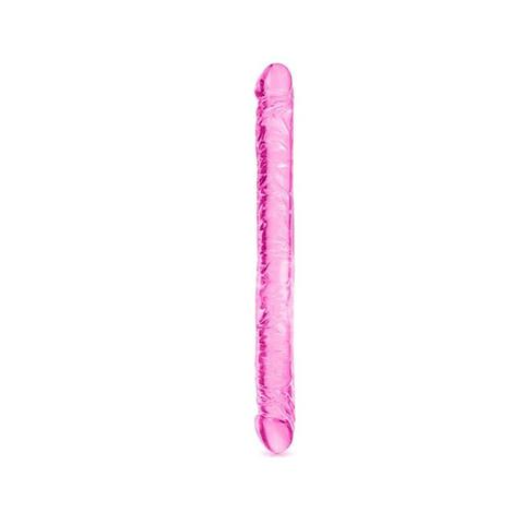 Double dongs 34 cm cristal veiné rose pas cher