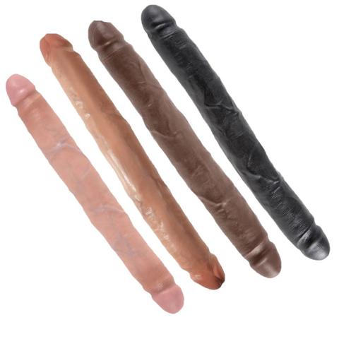 Double dongs slim double dildos king cock - couleur : marron pas cher