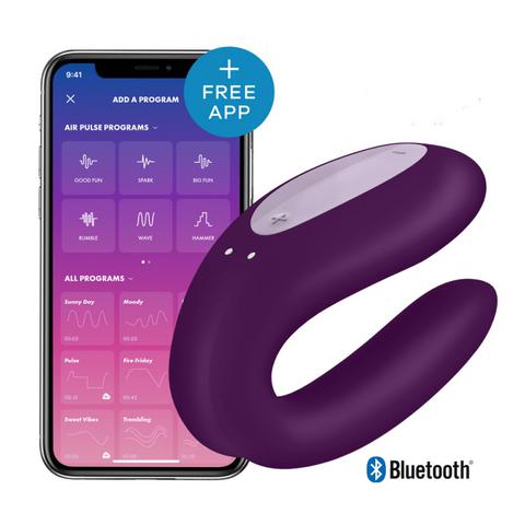 Double joy violet satisfyer partner stimulateurs connecté pour couple pas cher