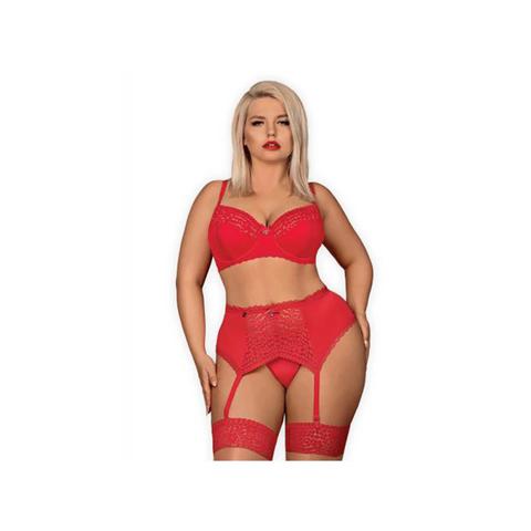 Ensembles 3 pièces gt dentelle jolierose rouge pas cher