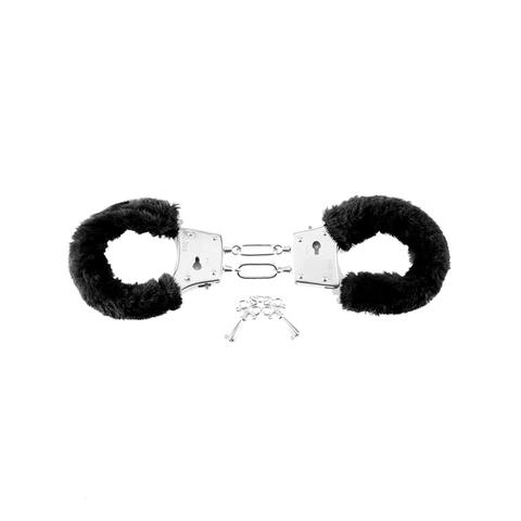 Fetish fantasy series menottes beginner's furry cuffs noir pas cher