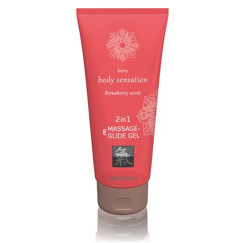 Gel de massages et glisse 2 en 1 - fraise pas cher