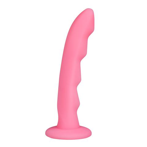 Godes à harnais avec sangle en silicone ondulé - rose pas cher