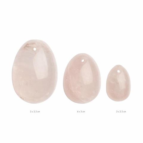 La gemmes - ensembles d'œufs de yoni 3 pièces - quartz rose pas cher