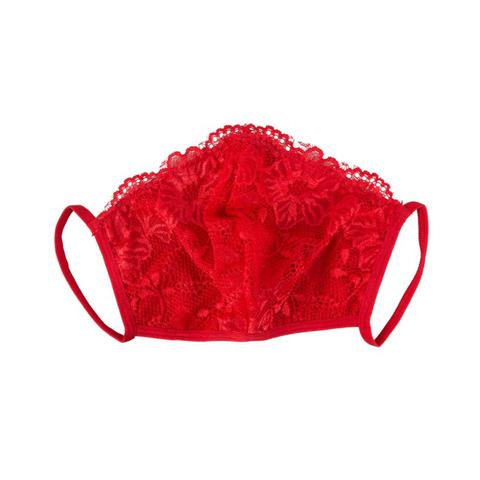 Masque de protection dentelle rouge pas cher