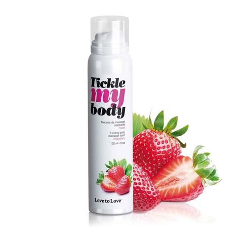 Mousse de massages crépitante tickle my body fraise pas cher