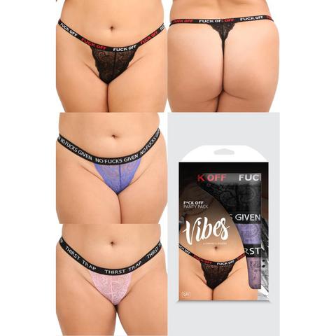 Packs de 3 strings f*ck - formes généreuses pas cher