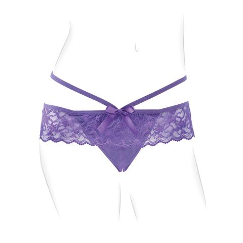 Pipedream culottes ouverte + œuf vibrant crotchless thrill-her prune pas cher