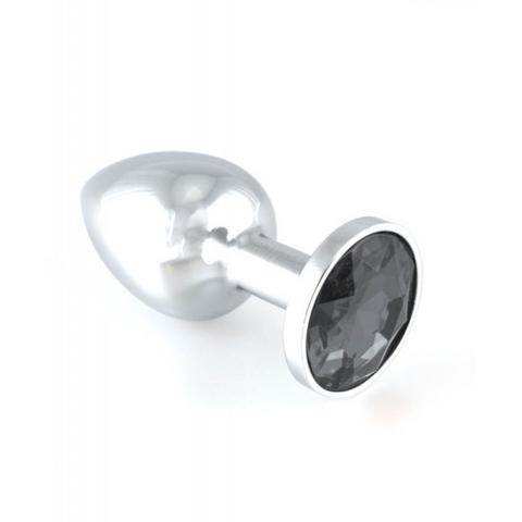 Plugs anal argent bijou cristal noir small pas cher