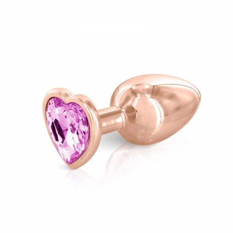 Plugs anal bijou s aluminium cœur gloria rose pas cher