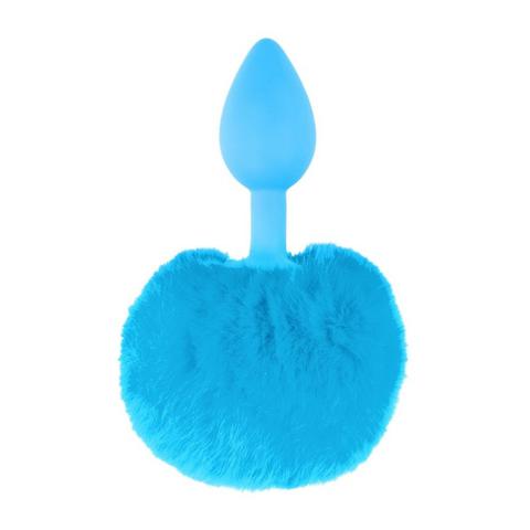 Plugs anal bunny tail neon bleu pas cher