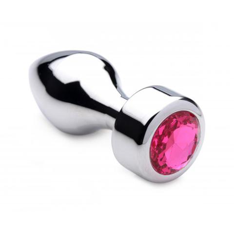 Plugs anal en aluminium avec cristal rose - medium pas cher