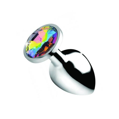 Plugs anal métal bijou rainbow prism gem large pas cher