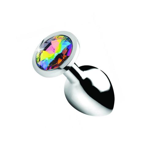 Plugs anal métal bijou rainbow prism gem medium pas cher