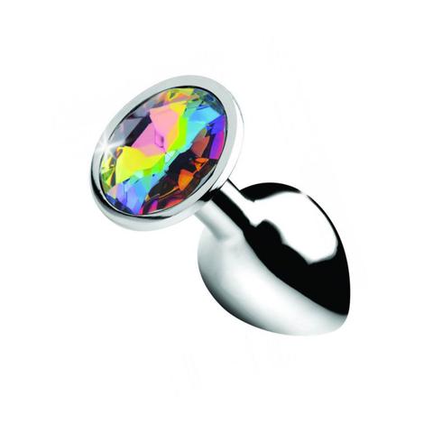 Plugs anal métal bijou rainbow prism gem small pas cher