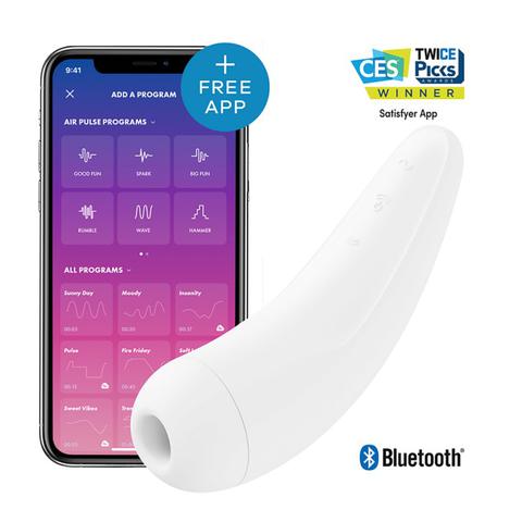 Satisfyer curvy 2+ blanc stimulateurs clitoridien connecté pas cher