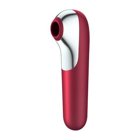 Satisfyer vibrateur suceur d'air dual love - rouge pas cher