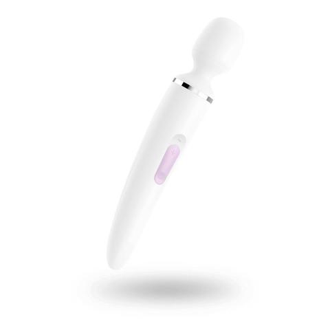 Satisfyer wand-er femme - blanc / doré pas cher