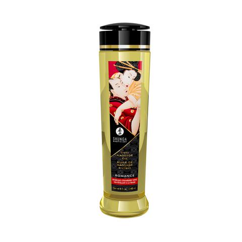 Shunga - huiles de massages strawberry wine romance / sparkling - 240 ml pas cher