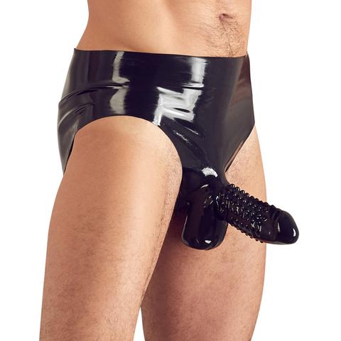 Slips en latex avec manchon pour pénis pas cher