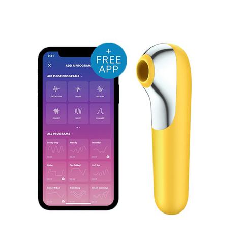 Stimulateurs connecté satisfyer dual love jaune pas cher