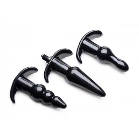 Thrill trio plugs anal - packs de 3 - noir pas cher