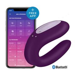 Double joy violet satisfyer partner stimulateurs connecté pour couple pas cher