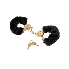 Fetish fantasy gold menottes deluxe furry cuffs noir pas cher