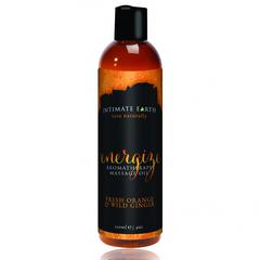Intimate earth - energize huiles de massages à l'orange et au gingembre - 120 ml pas cher