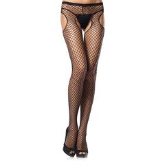 Leg avenue collant résille fendu noir pas cher