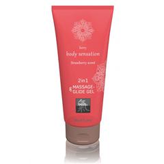 Lubrifiants & gel de massages 2 en 1 body sensation fraise pas cher