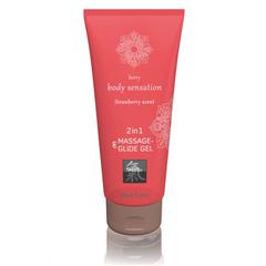 Lubrifiants & gel de massages 2 en 1 body sensation fraise pas cher