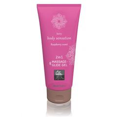 Lubrifiants & gel de massages 2 en 1 body sensation framboise pas cher