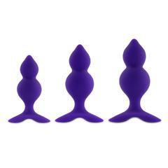 Packs de 3 plugs anal violet bibi twins pas cher