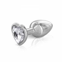 Plugs anal bijou s aluminium cœur gloria argent pas cher