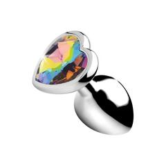 Plugs anal métal bijou rainbow prism heart small pas cher