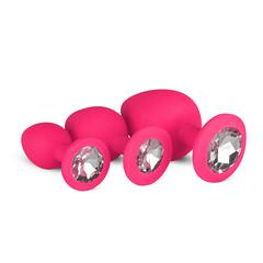 Plugs en silicone avec diamant - rose pas cher