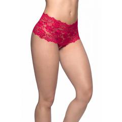 Shorts sans entrejambe en dentelle - rouge pas cher