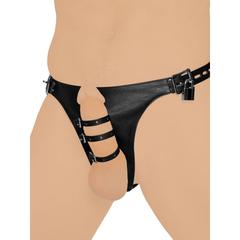 Strict leather harnais en cuir stricte avec 3 sangles pénis pas cher