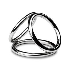 Triad chamber metal cock and ball ring - large pas cher